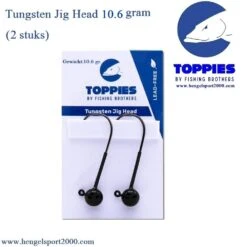 Toppies Fishing Tungsten Jigheads Black 10.6 Gram | H1/0 (2 PCS)