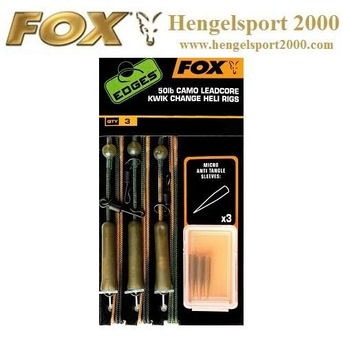 Fox 50lb Camo Leadcore Kwik Change Heli Rigs 1 Fox 50lb Camo Leadcore Kwik Change Heli Rigs