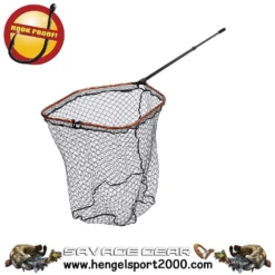 Savage Gear Pro Folding Net Telescopic L 65x50x70cm Rubber Mesh 20mm