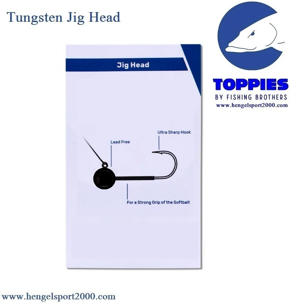 Toppies Fishing Tungsten Jigheads Black 5.3 Gram | H1 (3 PCS) 3 Toppies Fishing Tungsten Jigheads Black 5.3 Gram | H1 (3 PCS) - Afbeelding 3