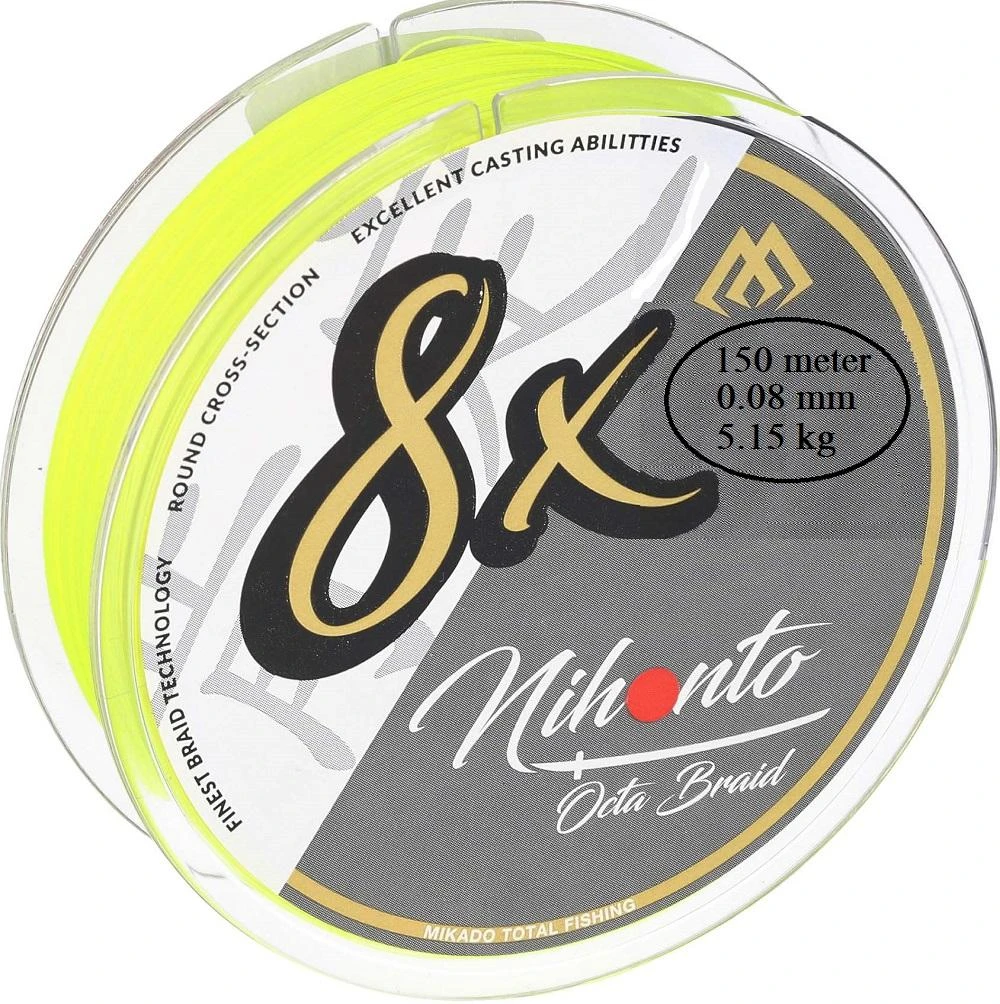 Mikado Nihonto Octa 8 Braid Yellow 150 Meter | 0.08 Mm 5.15 Kg 2 Mikado Nihonto Octa 8 Braid Yellow 150 Meter | 0.08 Mm 5.15 Kg - Afbeelding 2