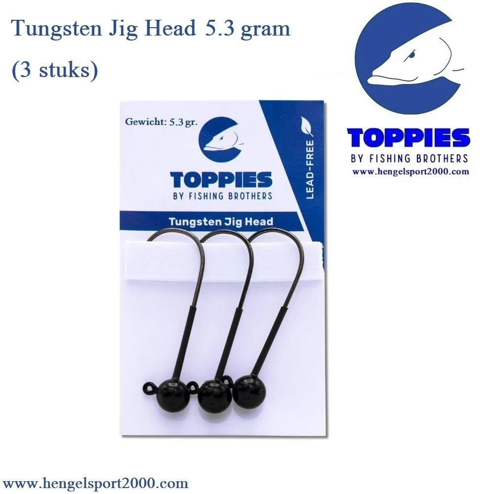Toppies Fishing Tungsten Jigheads Black 5.3 Gram | H1 (3 PCS) 1 Toppies Fishing Tungsten Jigheads Black 5.3 Gram | H1 (3 PCS)