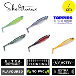 Toppies Fishing Skeletonius Shad 7cm | Blue Limey