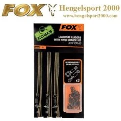 Fox Lead Clip 45lb Leadcore Leaders With Kwik Change Kit Dark Camo
