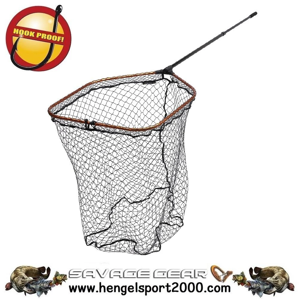 Savage Gear Pro Folding Net Telescopic L 65x50x70cm Rubber Mesh 40mm 1 Savage Gear Pro Folding Net Telescopic L 65x50x70cm Rubber Mesh 40mm